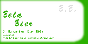 bela bier business card